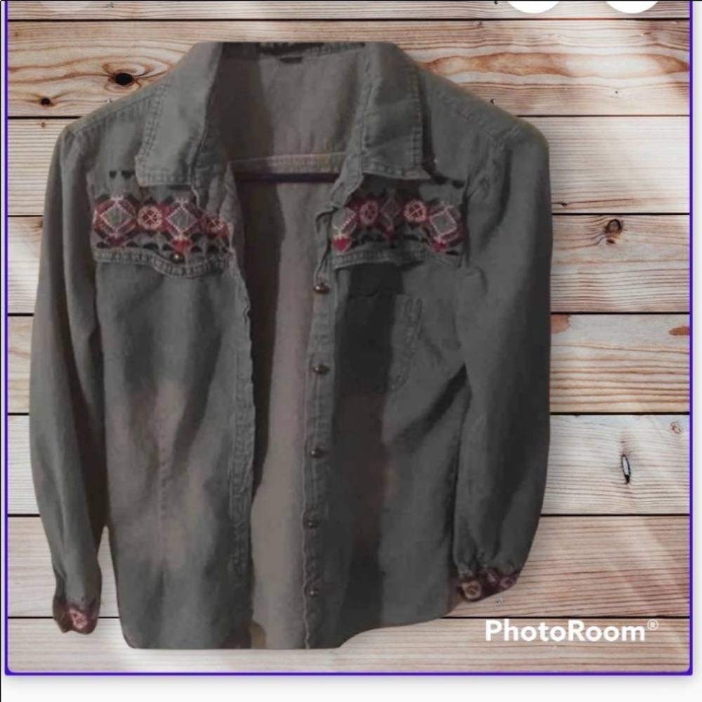 Saints & Sinners faded denim shirt